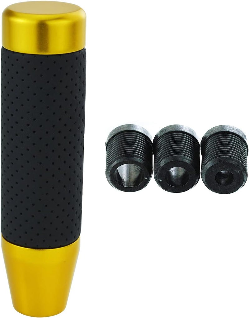Abfer Weighted Shift Knob Short Stick Gear Shifter Adapter Leather Shift Knobs for Most Automatic Manual Vehicle Trucks,Gold - Image 4